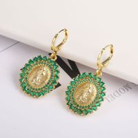 Copper Gold Plated Simple Style Classic Style Inlay Color Block Zircon Jewelry Set sku image 7