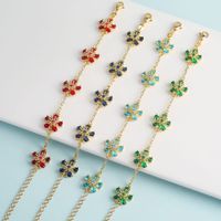 Copper Simple Style Classic Style Inlay Flower Zircon Jewelry Set main image 4