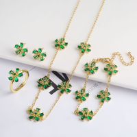 Copper Simple Style Classic Style Inlay Flower Zircon Jewelry Set main image 1