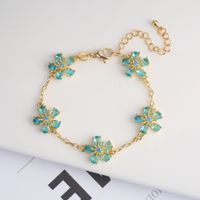 Copper Simple Style Classic Style Inlay Flower Zircon Jewelry Set sku image 2