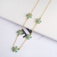 Copper Simple Style Classic Style Inlay Flower Zircon Jewelry Set sku image 6