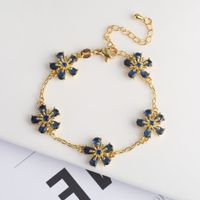 Copper Simple Style Classic Style Inlay Flower Zircon Jewelry Set sku image 3