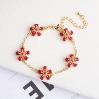 Copper Simple Style Classic Style Inlay Flower Zircon Jewelry Set sku image 4