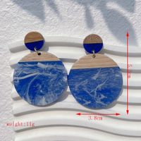 1 Pair Streetwear Geometric Hollow Out Alloy Wood Resin Drop Earrings sku image 5