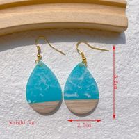 1 Pair Streetwear Geometric Letter Heart Shape Hollow Out Alloy Wood Resin Drop Earrings sku image 2