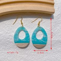 1 Pair Streetwear Geometric Letter Heart Shape Hollow Out Alloy Wood Resin Drop Earrings sku image 3