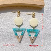 1 Pair Streetwear Geometric Letter Heart Shape Hollow Out Alloy Wood Resin Drop Earrings sku image 8