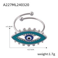 Titan Stahl 18 Karat Vergoldet Elegant Einfacher Stil Emaille Überzug Teufels Auge Offener Ring main image 11