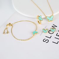Copper Gold Plated Simple Style Classic Style Plating Butterfly Jewelry Set main image 1