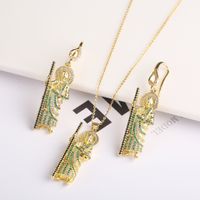Copper 18K Gold Plated Simple Style Classic Style Inlay Color Block Rhinestones Jewelry Set main image 1