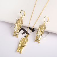 Copper 18K Gold Plated Simple Style Classic Style Inlay Color Block Rhinestones Jewelry Set main image 5