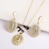 Copper 18K Gold Plated Simple Style Classic Style Inlay Color Block Rhinestones Jewelry Set sku image 17
