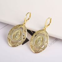 Copper 18K Gold Plated Simple Style Classic Style Inlay Color Block Rhinestones Jewelry Set sku image 7
