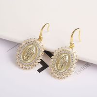 Copper 18K Gold Plated Simple Style Classic Style Inlay Color Block Rhinestones Jewelry Set sku image 11