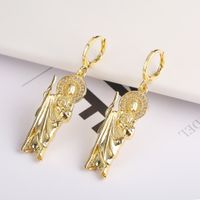 Copper 18K Gold Plated Simple Style Classic Style Inlay Color Block Rhinestones Jewelry Set sku image 8