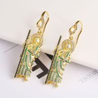 Copper 18K Gold Plated Simple Style Classic Style Inlay Color Block Rhinestones Jewelry Set sku image 14