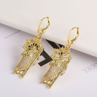 Copper 18K Gold Plated Simple Style Classic Style Inlay Color Block Rhinestones Jewelry Set sku image 10
