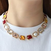 Nordic Style Geometric Zinc Alloy Plating Inlay Artificial Pearls Glass Women's Necklace main image 4