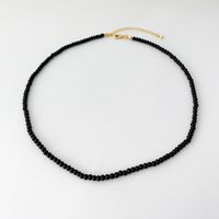 Simple Style Classic Style Round Copper Obsidian Beaded Men's Necklace sku image 1