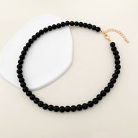 Simple Style Classic Style Round Copper Obsidian Beaded Men's Necklace main image 1