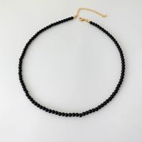 Simple Style Classic Style Round Copper Obsidian Beaded Men's Necklace sku image 2