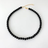 Einfacher Stil Klassischer Stil Runden Kupfer Obsidian Perlen Männer Halskette sku image 4