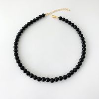 Style Simple Style Classique Rond Le Cuivre Obsidienne Perlé Hommes Collier sku image 4