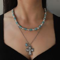 Ethnischer Stil Geometrisch Legierung Perlen Überzug Inlay Türkis Frau Ohrringe Halskette main image 2
