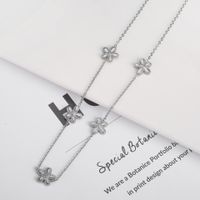 304 Stainless Steel 18K Gold Plated Simple Style Classic Style Plating Flower Jewelry Set sku image 5