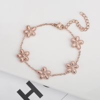 304 Stainless Steel 18K Gold Plated Simple Style Classic Style Plating Flower Jewelry Set sku image 2