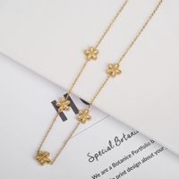 304 Stainless Steel 18K Gold Plated Simple Style Classic Style Plating Flower Jewelry Set sku image 4