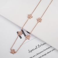 304 Stainless Steel 18K Gold Plated Simple Style Classic Style Plating Flower Jewelry Set sku image 6