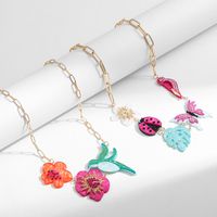 Nordic Style Insect Flower Zinc Alloy Plating Inlay Rhinestones Women's Necklace main image 1