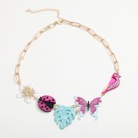 Nordic Style Insect Flower Zinc Alloy Plating Inlay Rhinestones Women's Necklace main image 4