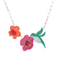 Nordic Style Insect Flower Zinc Alloy Plating Inlay Rhinestones Women's Necklace main image 3