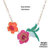 Nordic Style Insect Flower Zinc Alloy Plating Inlay Rhinestones Women's Necklace sku image 1