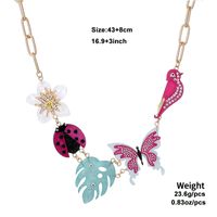 Nordic Style Insect Flower Zinc Alloy Plating Inlay Rhinestones Women's Necklace sku image 2