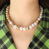 Simple Style Geometric Imitation Pearl Alloy Beaded Women's Necklace main image 5