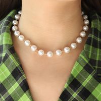 Simple Style Geometric Imitation Pearl Alloy Beaded Women's Necklace main image 2