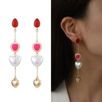 Classic Style Heart Shape Alloy Metal Inlay Turquoise Women's Earrings Necklace main image 3