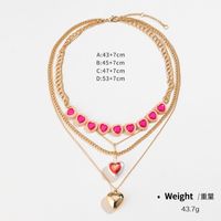 Classic Style Heart Shape Alloy Metal Inlay Turquoise Women's Earrings Necklace sku image 2