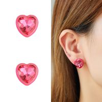1 Pair Cute Sweet Geometric Enamel Plating Inlay Alloy Copper Glass Drill Drop Earrings main image 5