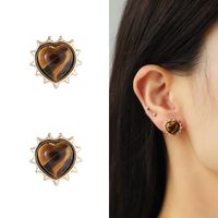 1 Pair Simple Style Classic Style Heart Shape Inlay Zinc Alloy Gem Drop Earrings main image 2