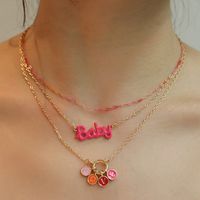 Simple Style Classic Style Heart Shape Flower Alloy Zinc Alloy Enamel Women's Layered Necklaces main image 4