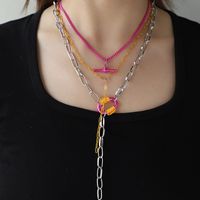 Eisen Kupfer Ethnischer Stil Überzug Geometrisch Geschichtete Halskette main image 3