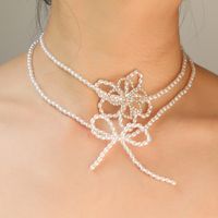 Elegant Lady Classic Style Flower Imitation Pearl Alloy Inlay Rhinestones Women's Jewelry Set main image 1