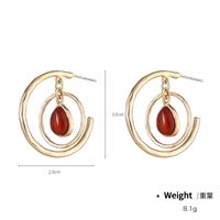 1 Pair Classic Style Color Block Inlay Metal Gem Drop Earrings main image 2