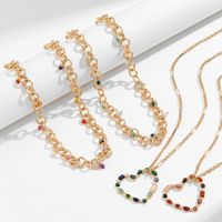Wholesale Jewelry Simple Style Streetwear Geometric Semi-Precious Stone Iron Alloy Iron Plating Pendant Necklace main image 1