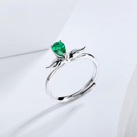 Sterling Silver Simple Style Classic Style Inlay Solid Color Lab-grown Gemstone Rings main image 2