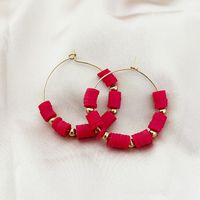 1 Pair Casual Simple Style Geometric 304 Stainless Steel Soft Clay Hoop Earrings sku image 6